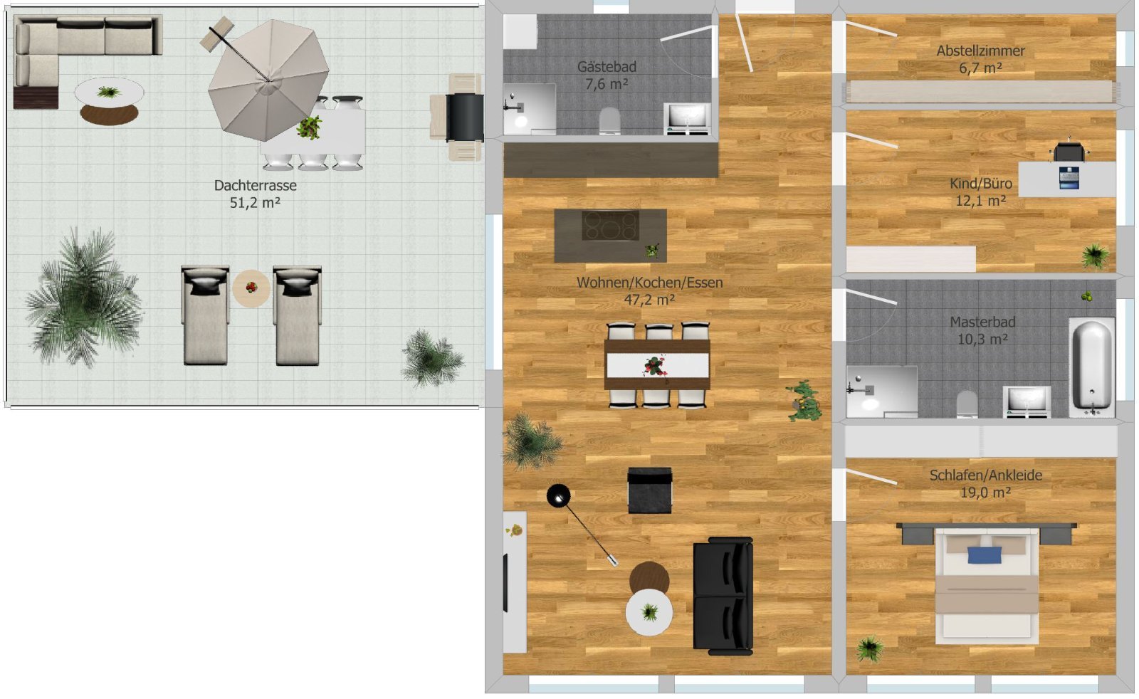 Grundriss Penthouse WE 3