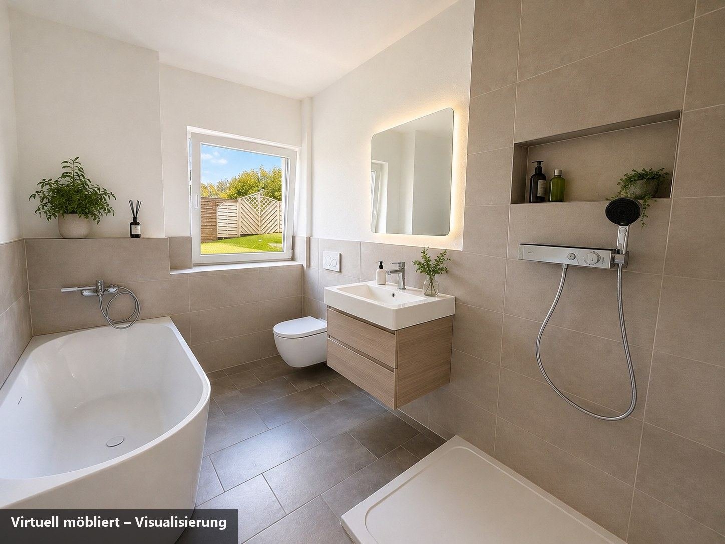 Bad en Suite der WE 2, virtuell möbliert
